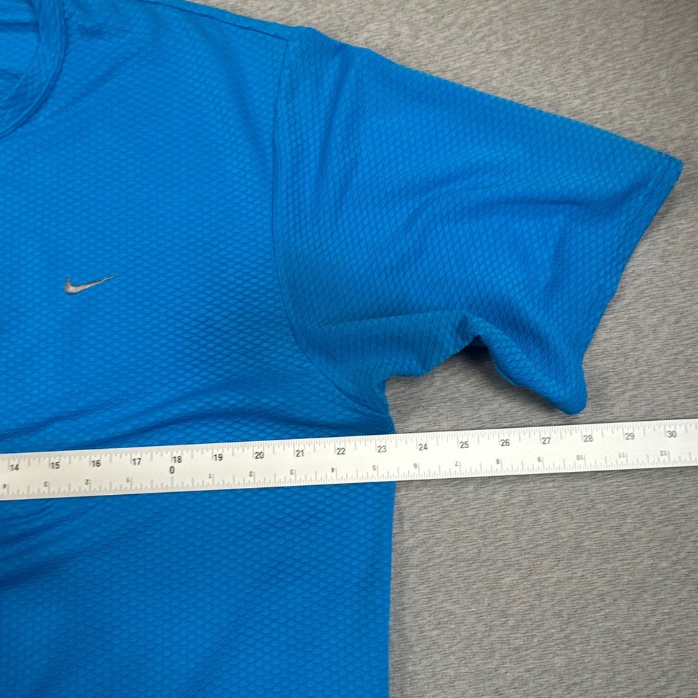 Y2K Nike Sphere Shirt Mens Large Blue Textured Honeycomb Training Short Sleeve - Picture 4 of 9